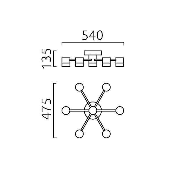 Helestra Kala, 7 focos – Lámpara de techo led — imagen 2