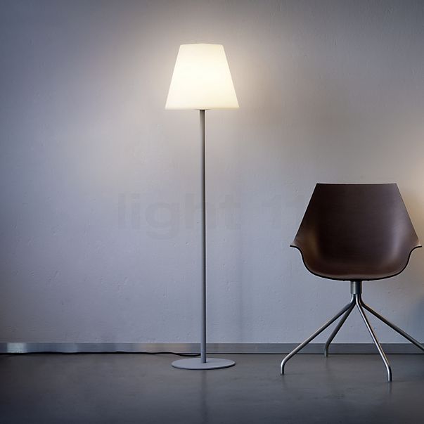 Helestra Moris, lámpara de pie gris plateado - 150 cm