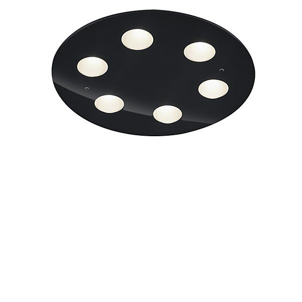 Helestra Nomi, lámpara de techo LED redonda negro