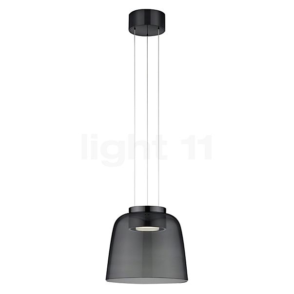 Helestra Oda Suspension LED noirchrome - avec verre