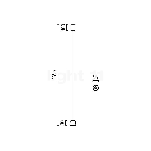 Helestra Ove Lampada a sospensione LED bianco/nero - vista in sezione