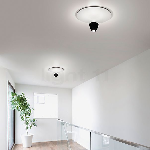 Helestra Redo, lámpara de techo LED negro/blanco - ø50 cm
