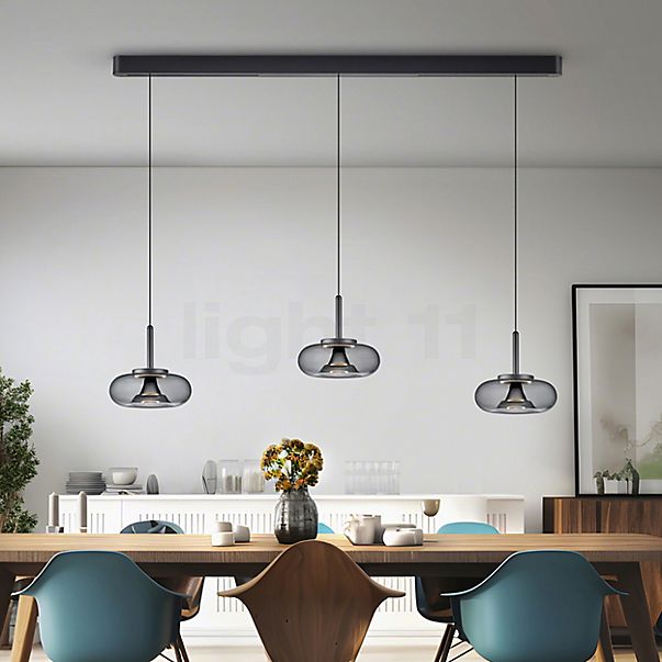Helestra Sica Suspension LED 3 foyers noir/doré - 22 cm