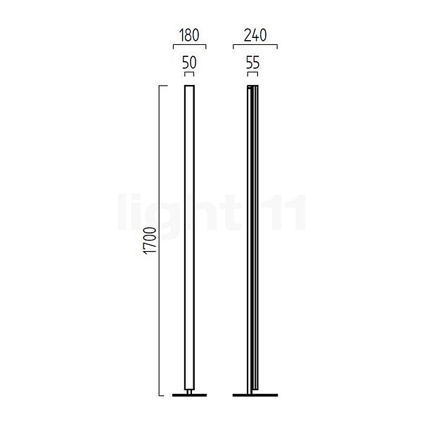 Helestra Venta Gulvlampe LED sort mat skitse