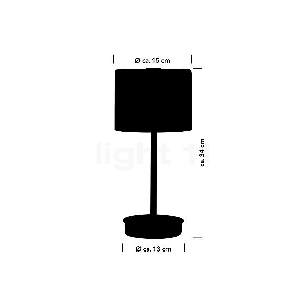 Hell Abby Lampe de table LED aluminium mat - vue en coupe