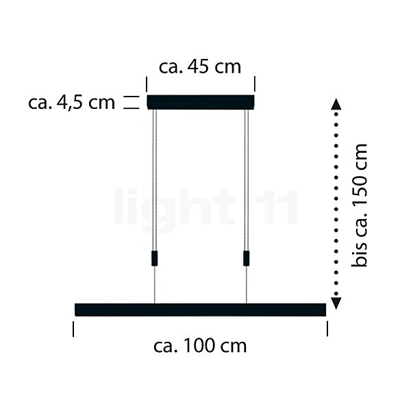 Hell Delta Lampada a sospensione LED alluminio anodizzato - 100 cm - vista in sezione