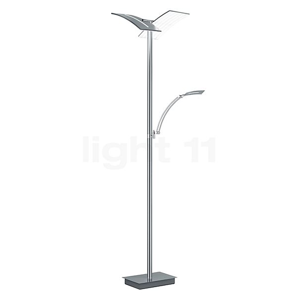 Hell Dual Lampadaire LED nickel - avec lampe de lecture