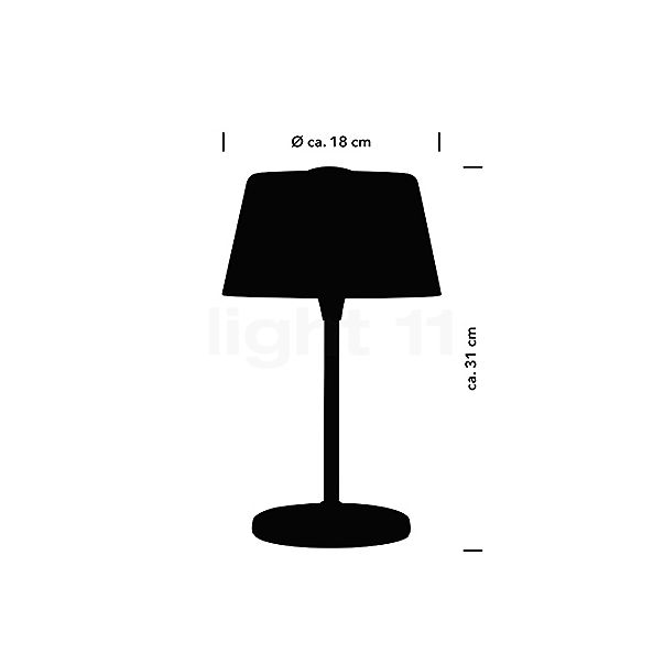 Hell Elegance Lampe de table LED laiton mat - vue en coupe