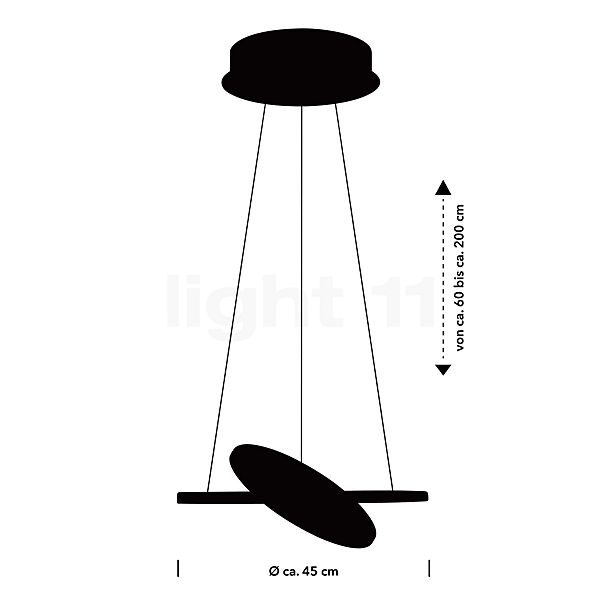 Hell Harley Lampada a sospensione LED sabbia - ø45 cm - vista in sezione