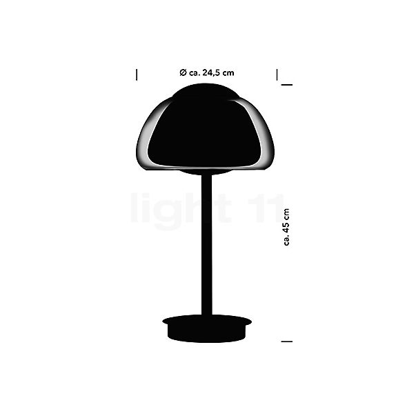 Hell Luxxo Lampe de table LED noir - vue en coupe