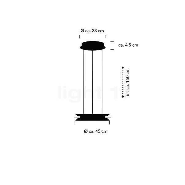 Hell Lys Lampada a sospensione LED nero - vista in sezione