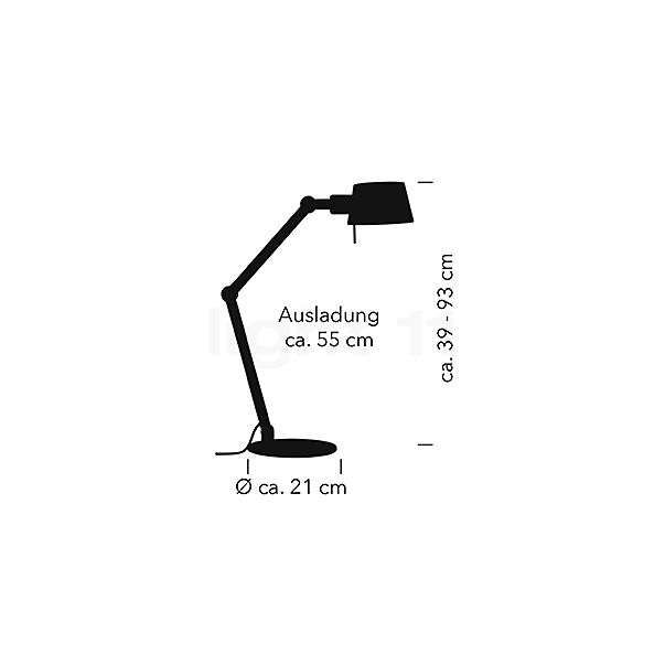 Hell Medo Lampe de table sable - vue en coupe