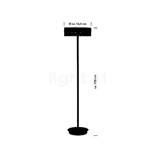 Hell Mesh Batterij Vloerlamp LED wit - 120 cm schets