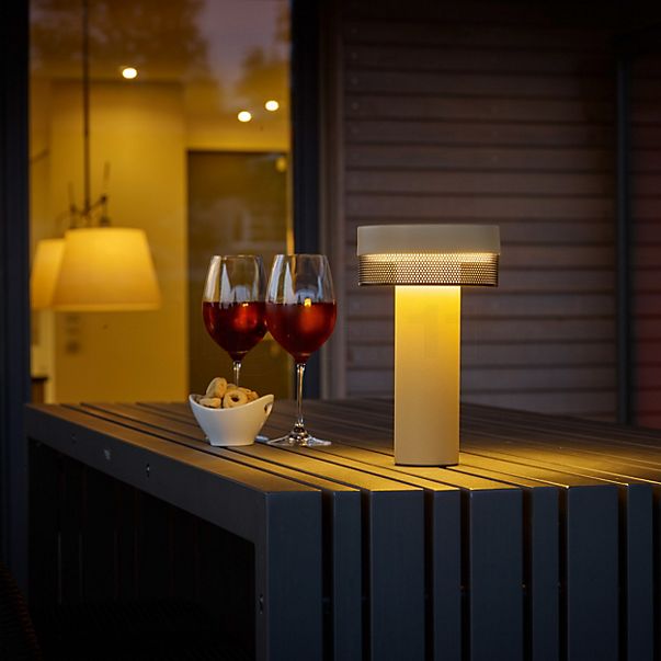 Hell Mesh Lampe rechargeable LED noir/doré - 30 cm