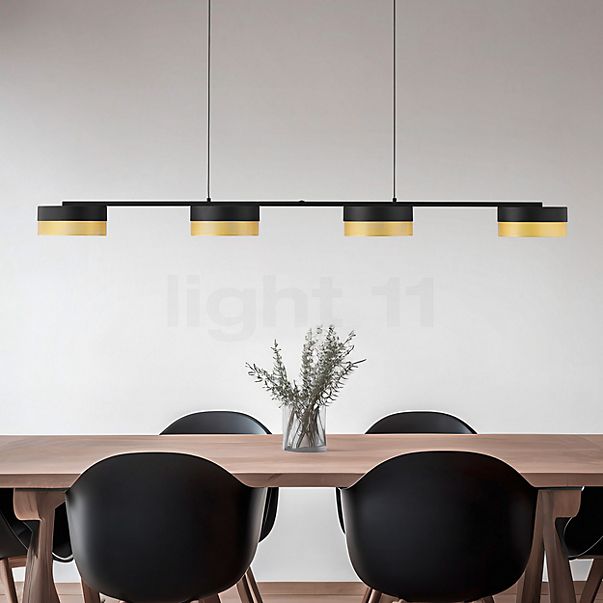 Hell Mesh Pendant Light LED 4 lamps black/gold