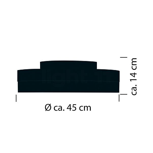 Hell Mesh Plafonnier LED noir/doré - 45 cm - vue en coupe