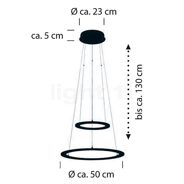 Hell Mica Lampada a sospensione LED nichel - vista in sezione