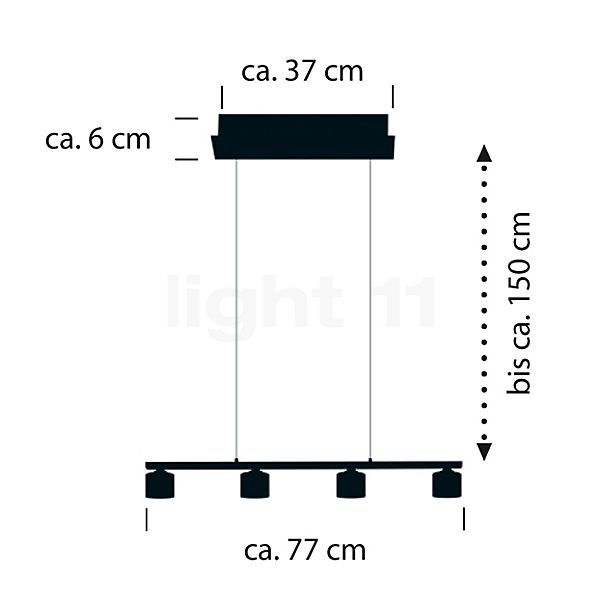 Hell Mila Pendelleuchte nickel - 77 cm Skizze