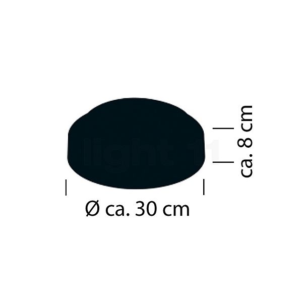 Hell Moon Plafonnier LED noir - 30 cm , Vente d'entrepôt, neuf, emballage d'origine - vue en coupe
