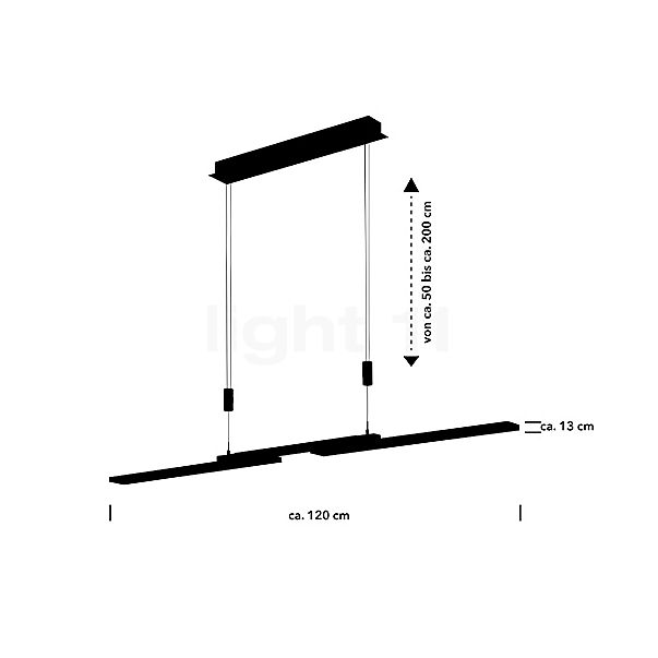 Hell More Pendel LED nikkel mat - 130 cm skitse