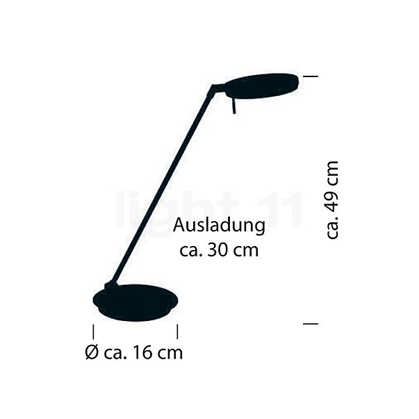 Hell Omega Tafellamp LED nikkel , Magazijnuitverkoop, nieuwe, originele verpakking schets