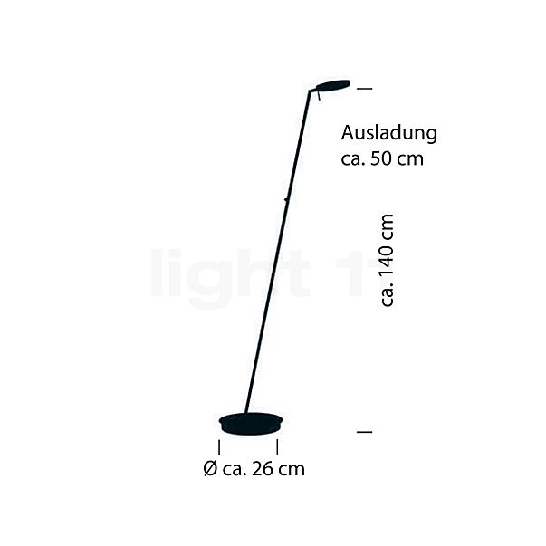 Hell Omega Vloerlamp LED antraciet - dim to warm schets