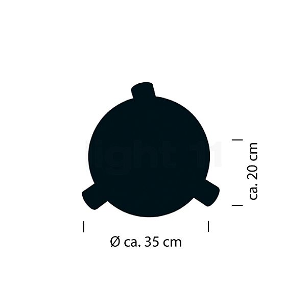 Hell Polo Ceiling Light 3 lamps black - round sketch