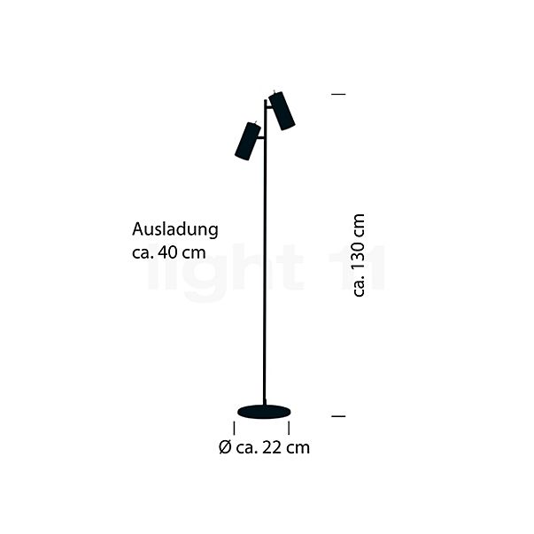 Hell Polo Floor Lamp 2 lamps - without arm white sketch