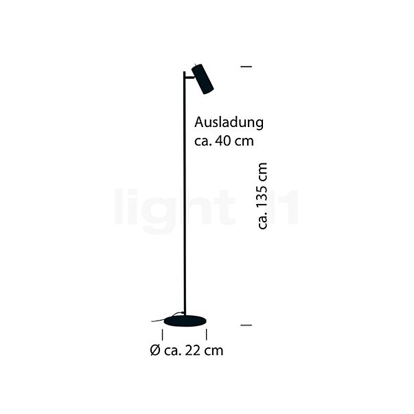 Hell Polo Floor Lamp black sketch