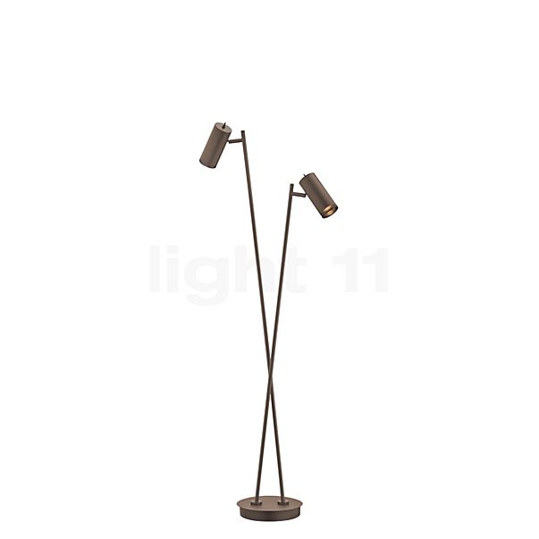 Hell Polo, lámpara de pie 2 focos gris pardo - 130 cm
