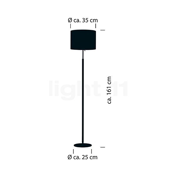 Hell Pull Gulvlampe krom/sort skitse