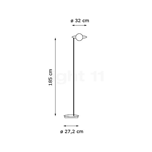 Holtkötter Nova Lampada a stelo-OOG LED platino - vista in sezione