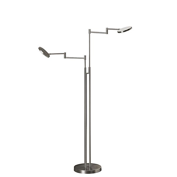 Holtkötter Plano Twin, lámpara de pie LED aluminio mate
