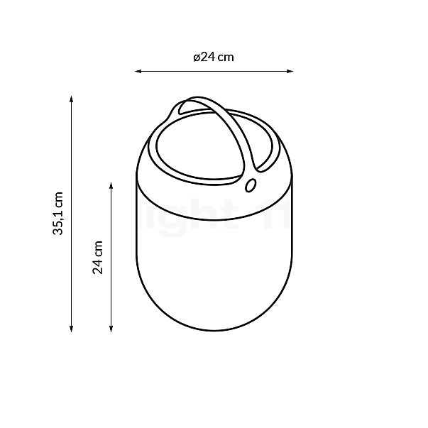 IP44.DE Aqu Zonne-acculamp LED zwart, 35,1 cm schets