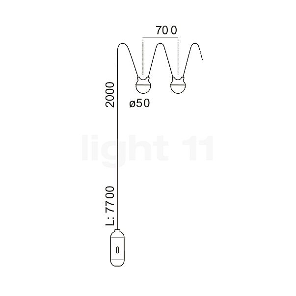 IP44.DE Cherry Bubbls Fairy Lights LED black - with rechargeable battery sketch