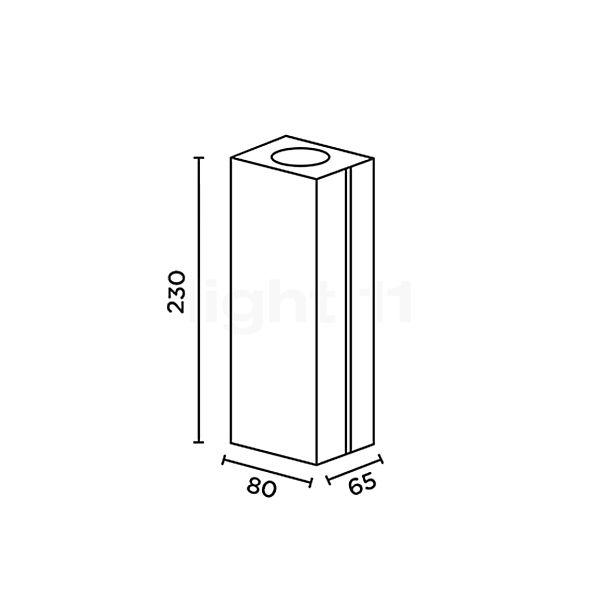 IP44.DE Cut Wall Light LED anthracite sketch