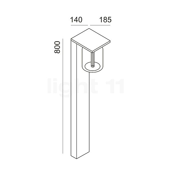 IP44.DE Dia Bolderarmatuur LED antraciet schets