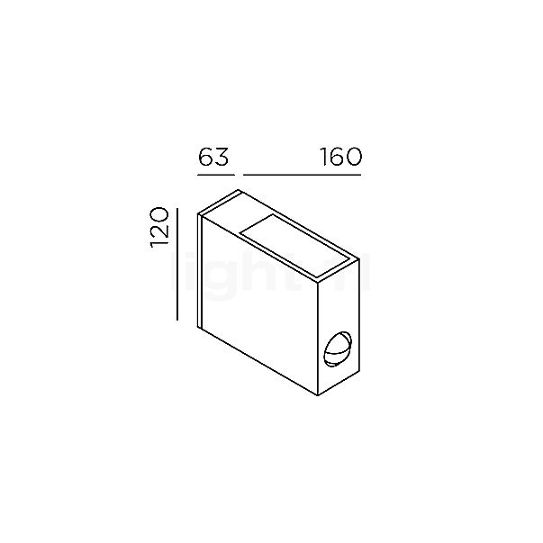 IP44.DE Eye Control Applique LED anthracite - vue en coupe