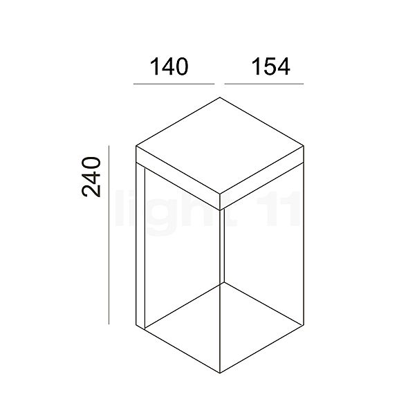 IP44.DE Gic Number Wandleuchte LED anthrazit/edelstahl poliert Skizze