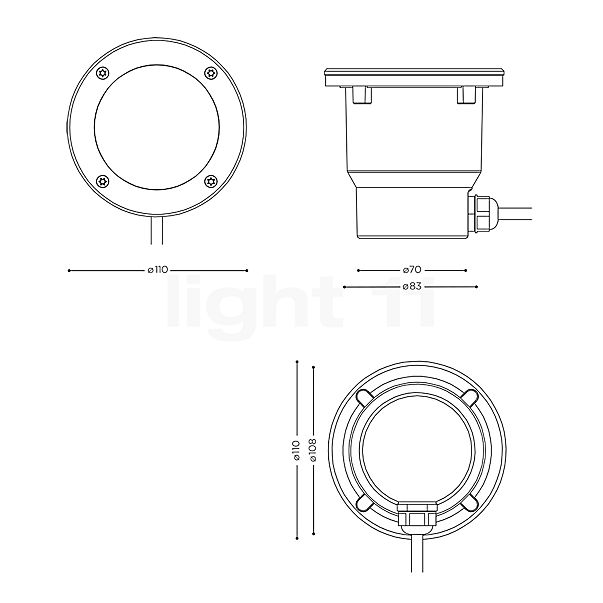 IP44.DE In A Bodeneinbauleuchte LED Edelstahl Skizze