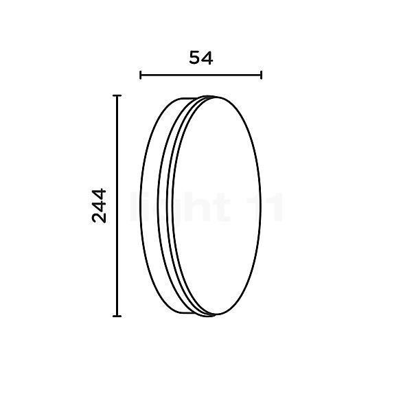 IP44.DE Lisc Wall/Ceiling Light LED anthracite sketch