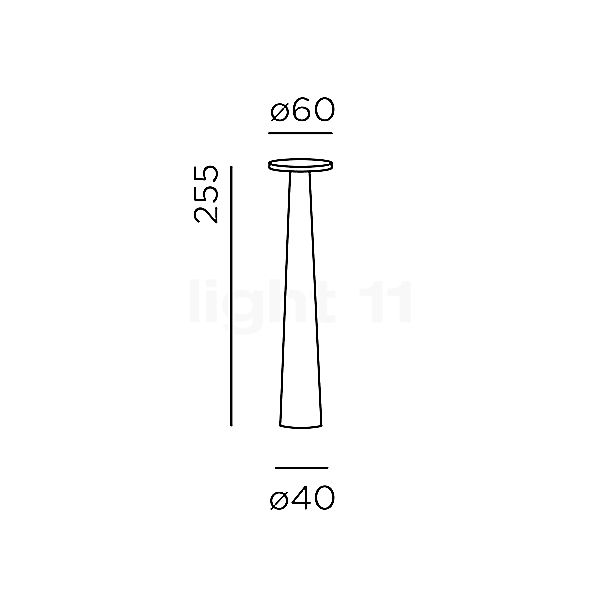 IP44.DE Lix Skinny Battery Light LED bronze sketch