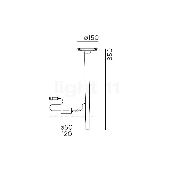 IP44.DE Lix Spike Connect Bolderarmatuur LED bruin schets