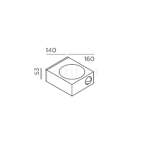 IP44.DE Luci Control Applique LED anthracite - vue en coupe