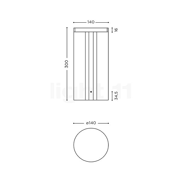 IP44.DE Mir R Borne d'éclairage LED anthracite - vue en coupe