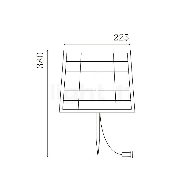 IP44.DE Módulo solar L para Solar Join antracita - alzado con dimensiones