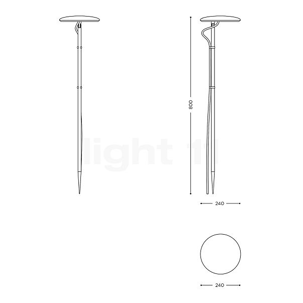 IP44.DE Pad Vloerlamp LED met grondpen antraciet schets