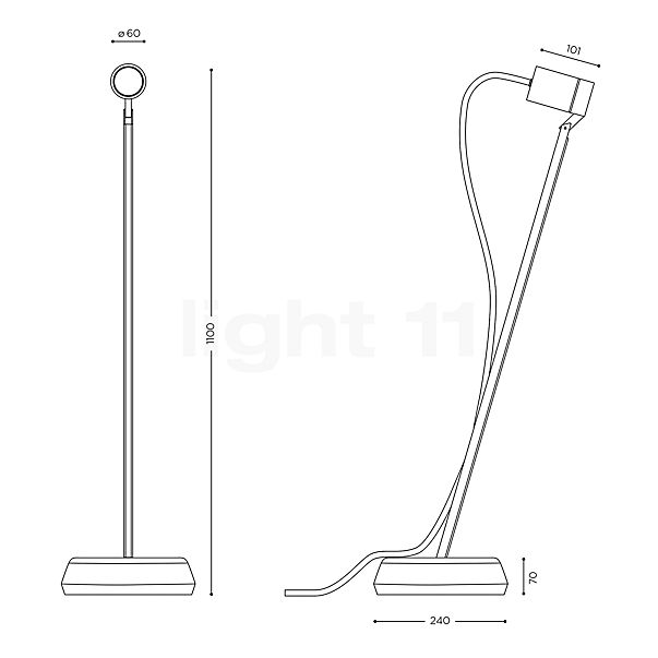 IP44.DE Piek Lettura Connect Floor Lamp LED anthracite sketch