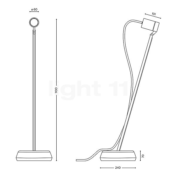 IP44.DE Piek Lettura Floor Lamp LED anthracite - bluetooth sketch