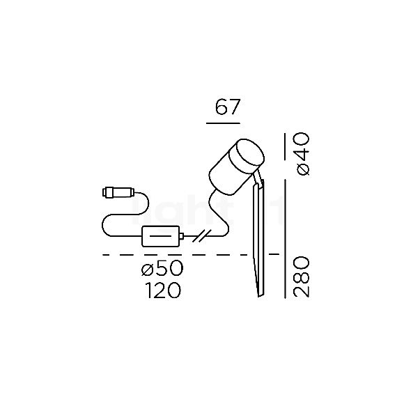 IP44.DE Piek Mini Connect Spot LED marron - vue en coupe